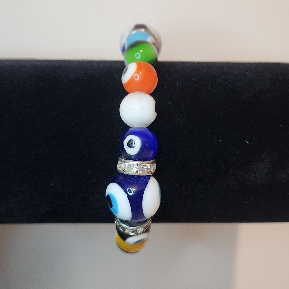Chunky Stretchy Evil Eye Large Beaded Lucky Bracelet